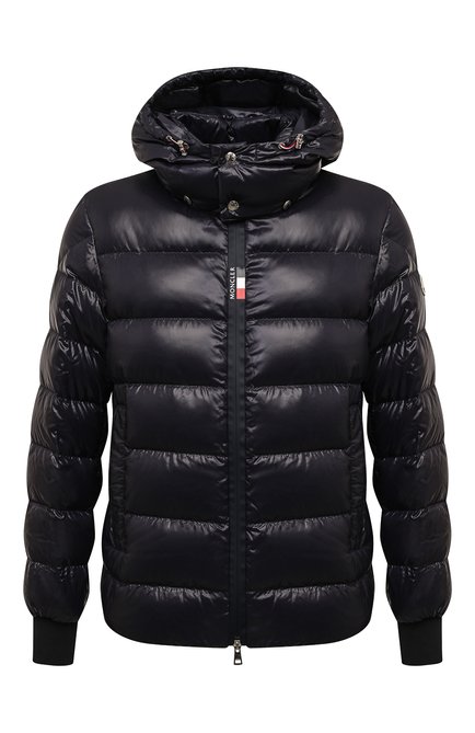 Мужская пуховик MONCLER темно-синего цвета, арт. 1A000-02-68950 | Фото 1 (Драгоценные камни: Проставлено; Материал утеплителя: Пух и перо; Материал подклада: Синтетический материал; Длина (верхняя одежда): Короткие; Рукава: Длинные; Материал сплава: Проставлено; Материал внешний: Синтетический материал)