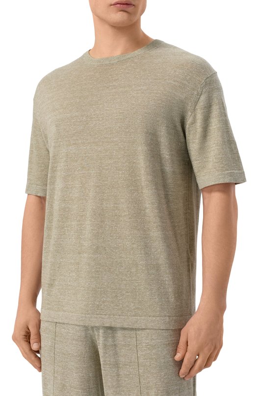 Джемпер из шерсти и льна 12 STOREEZ 137227 Зелёный  137227 Фото 3