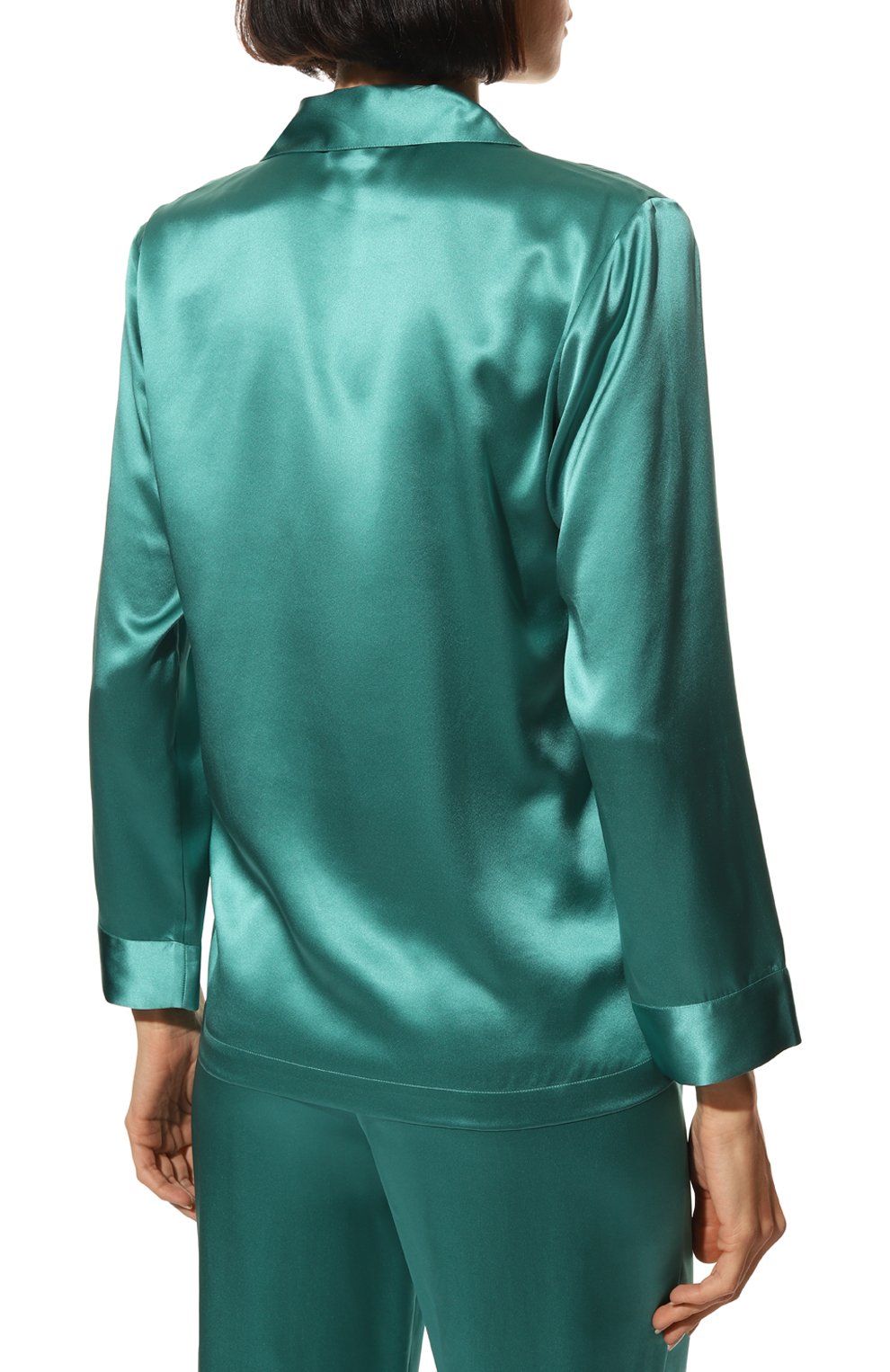 Шелковая пижама LUNA DI SETA бирюзового цвета по цене 60010 руб., арт. VLST08007, фото 4 Шелковая пижама LUNA DI SETA, арт. VLST08007, фото 4