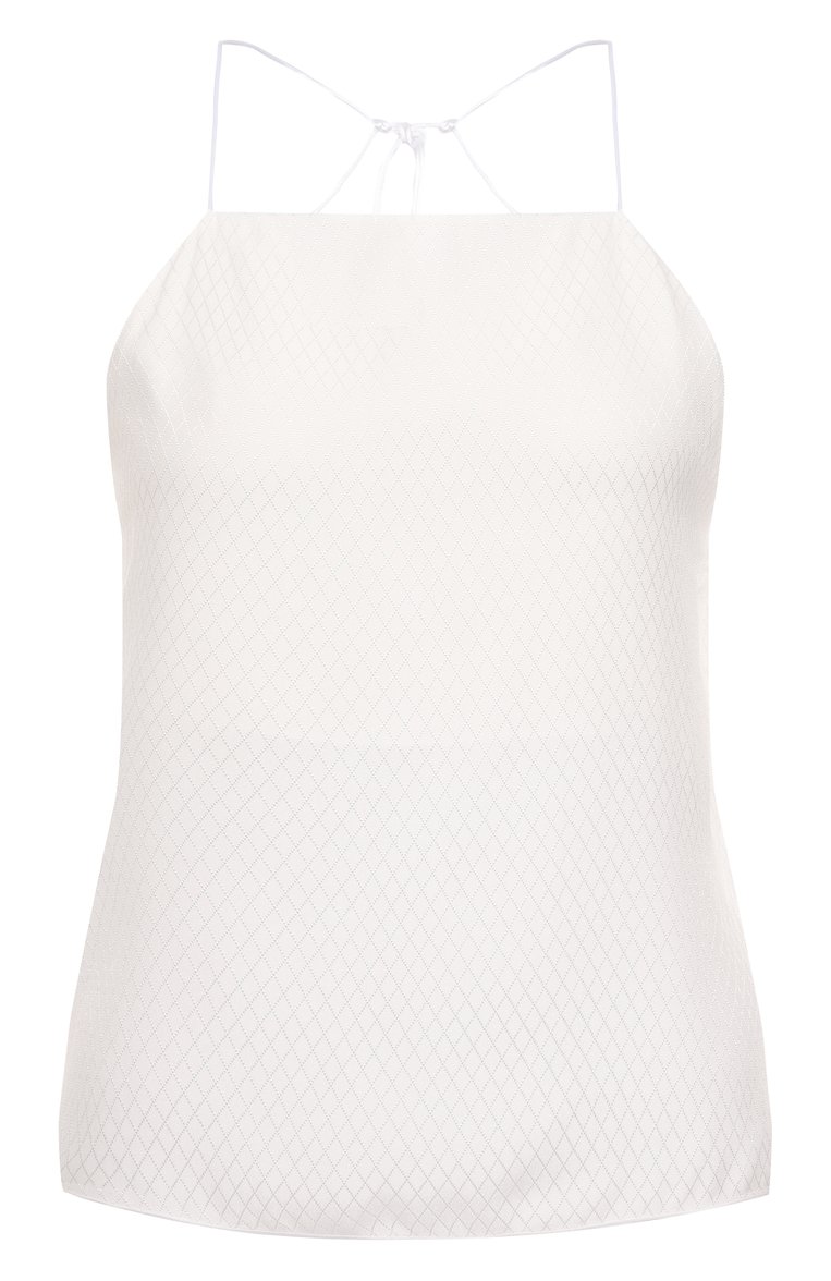 Женский топ ANN DEMEULEMEESTER белого цвета, арт. B0012431/FA563 | Фото 1 (Длина (для топов): Стандартные; Материал внешний: Синтетический материал; Стили: Кэжуэл; Рукава: На бретелях; Автоматизация состава: Проставлено; Автоматизация ТО: Проставлено)