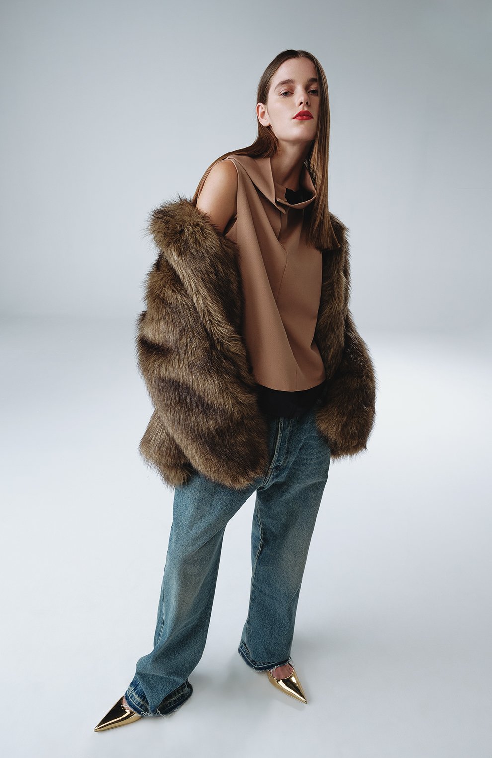 Шуба из экомеха SASHAVERSE, арт. FC002/TL007/nat/W24, фото 7