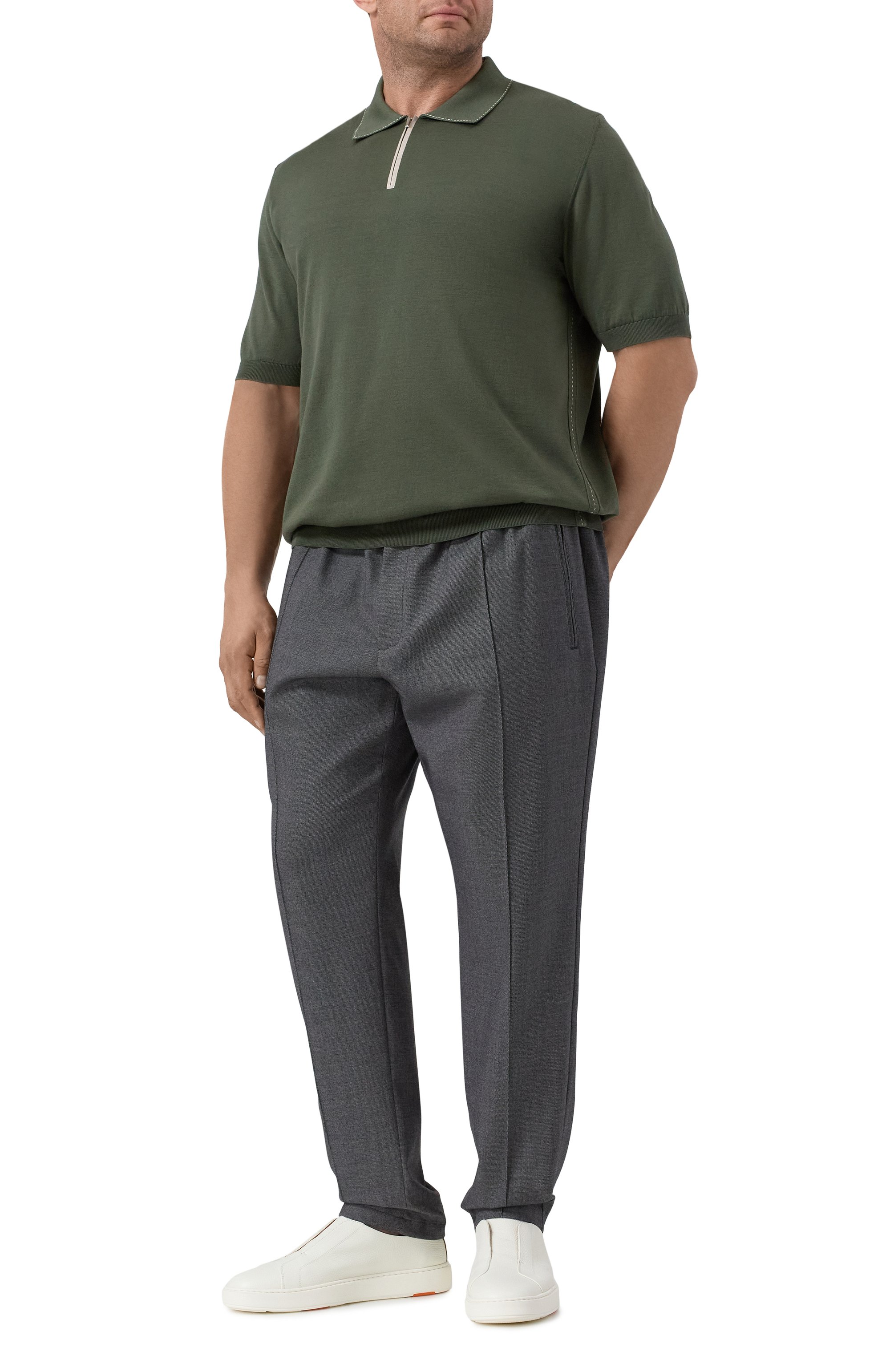 Поло с отделкой из кожи аллигатора ZILLI, арт. KZP002M0143VRIS00/62-64, фото 2