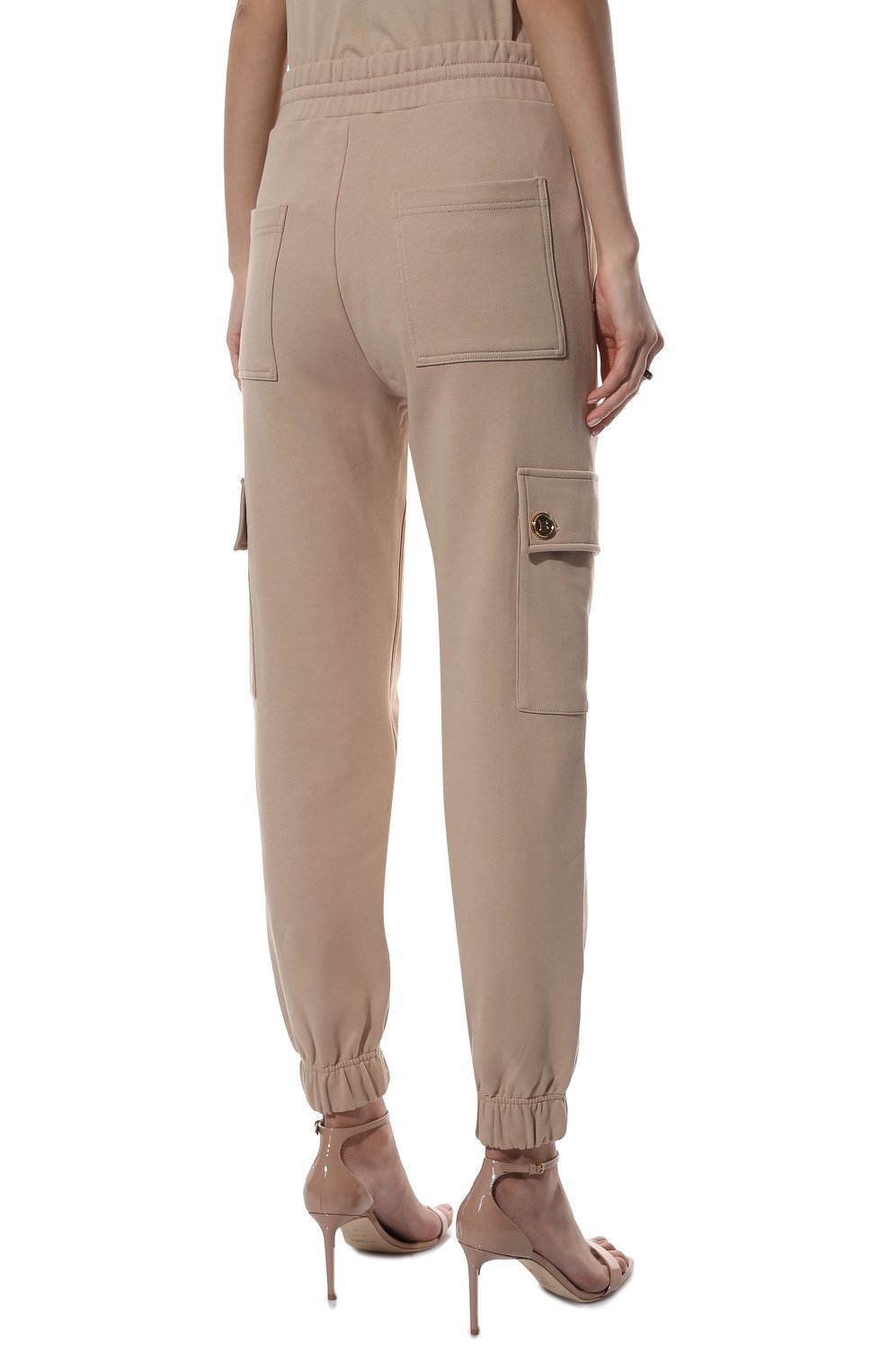 Хлопковые джоггеры BALMAIN бежевого цвета по цене 94750 руб., арт. XF10B055/JB13, фото 4 Хлопковые джоггеры BALMAIN, арт. XF10B055/JB13, фото 4