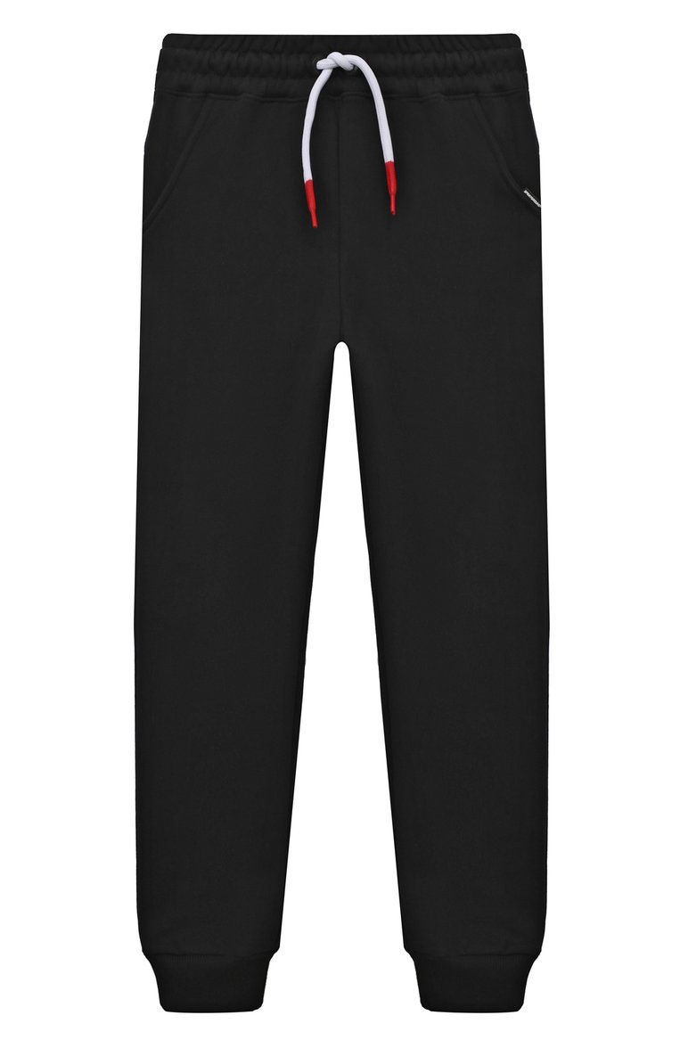 Детские хлопковые джоггеры SPRAYGROUND черного цвета, арт. SPY935BLK | Фото 1 (Нос: Не проставлено; Материал сплава: Проставлено; Материал внешний: Хлопок; Мальчики Кросс-КТ: Джоггеры-одежда; Ростовка одежда: 10 - 11 лет | 140 - 146см, 13 - 15 лет | 158 см, 16 лет | 164 см, 12 лет | 152 см, 8 лет | 128 см)