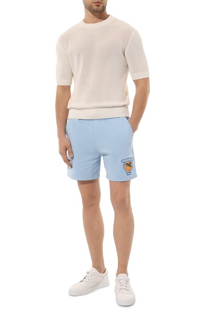 Хлопковые шорты CASABLANCA голубого цвета по цене 38700 руб., арт. MS23-JTR-003-17, фото 2 Хлопковые шорты CASABLANCA, арт. MS23-JTR-003-17, фото 2