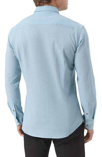 Хлопковая рубашка GIORGIO ARMANI голубого цвета по цене 87100 руб., арт. GM000057/TE11186, фото 4 Хлопковая рубашка GIORGIO ARMANI, арт. GM000057/TE11186, фото 4