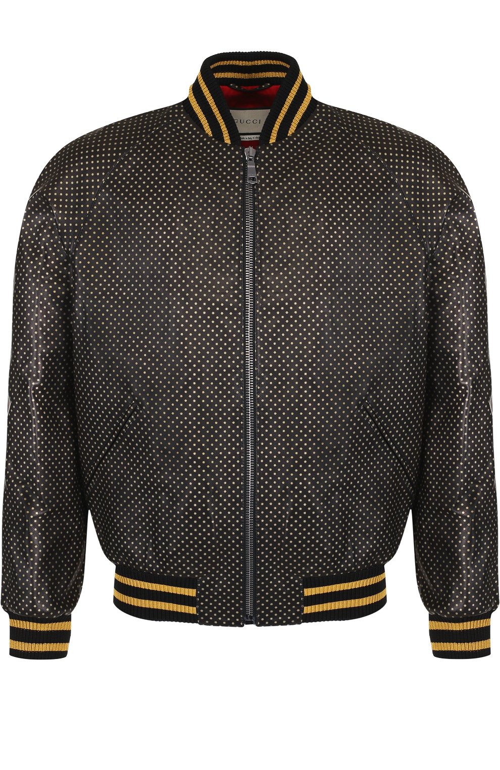 Кожаный бомбер на молнии с принтом GUCCI, арт. 519556/XG641, фото 1