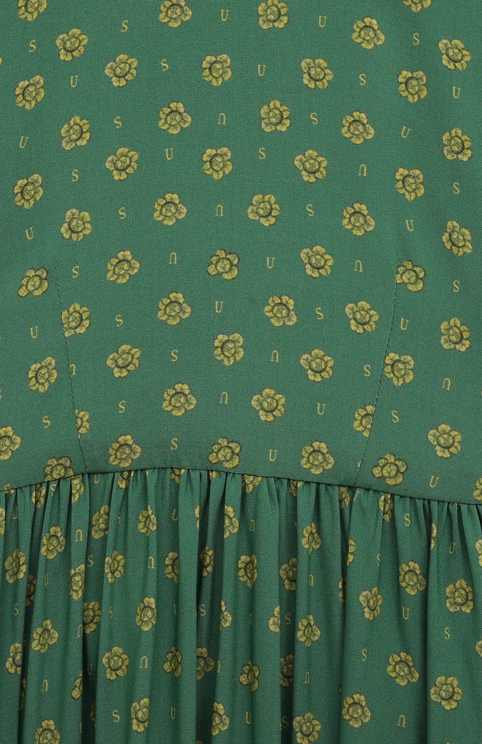 Платье из вискозы ULYANA SERGEENKO зеленого цвета по цене 60000 руб., арт. ABM010KD23P (0089Б23), фото 3 Платье из вискозы ULYANA SERGEENKO, арт. ABM010KD23P (0089Б23), фото 3