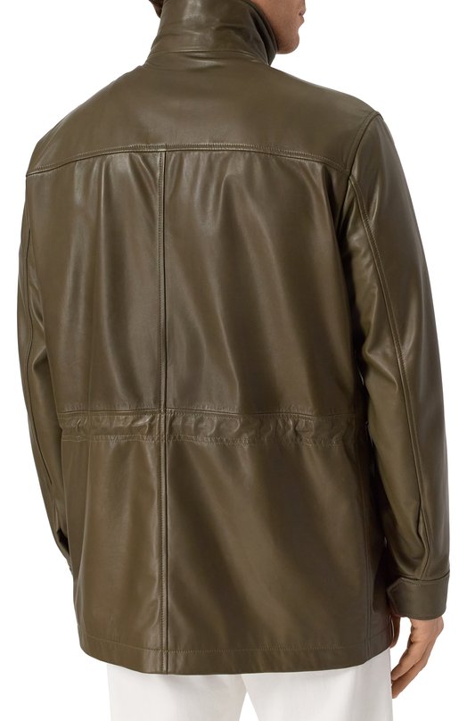 Кожаная куртка MVST 54200 Хаки  54200 Фото 4