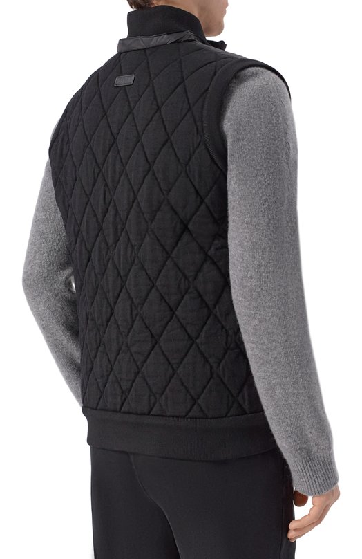 Жилет из шерсти и шелка Zilli KHG001M0295VQUI00 Чёрный  KHG001M0295VQUI00 Фото 6