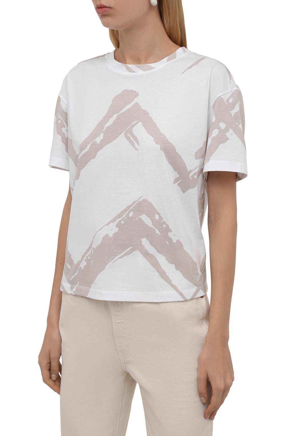 Хлопковая футболка EMPORIO ARMANI белого цвета по цене 15050 руб., арт. 6K2T7Y/2JSCZ, фото 3 Хлопковая футболка EMPORIO ARMANI, арт. 6K2T7Y/2JSCZ, фото 3