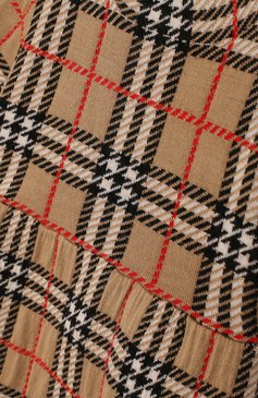 Женский шерстяное платье BURBERRY светло-серого цвета, арт. 8017885 | Фото 3 (Статус проверки: Проверено, Проверена категория; Материал внешний: Шерсть; Материал сплава: Проставлено, Проверено; Нос: Не проставлено; Ростовка одежда: 12 мес | 80 см)