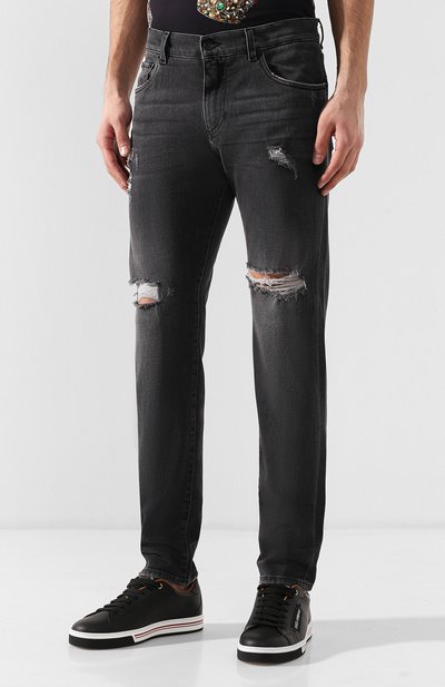 Джинсы прямого кроя DOLCE & GABBANA темно-серого цвета по цене 64500 руб., арт. GY07CD/G8AN9, фото 3 Джинсы прямого кроя DOLCE & GABBANA, арт. GY07CD/G8AN9, фото 3