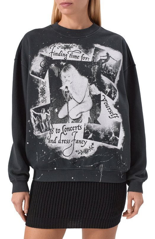 Хлопковый свитшот Dolce & Gabbana F9T02T/GDDI9 Чёрный  F9T02T/GDDI9 Фото 3