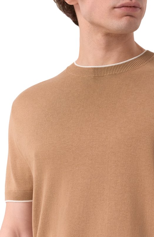 Джемпер из шелка и хлопка Corneliani 27M550/2725131 Коричневый  27M550/2725131 Фото 5