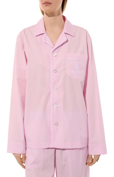 Хлопковая блузка SPORTY AND RICH розового цвета по цене 23100 руб., арт. SI021516205PI13, фото 3 Хлопковая блузка SPORTY AND RICH, арт. SI021516205PI13, фото 3