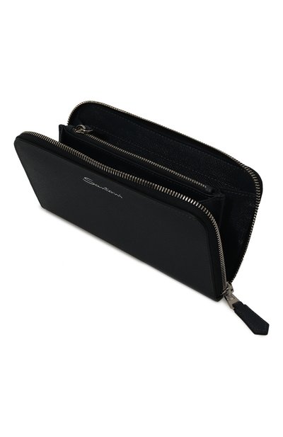 Кожаное портмоне SANTONI темно-синего цвета по цене 54100 руб., арт. UFPPA2372F0-ANCFU78, фото 3 Кожаное портмоне SANTONI, арт. UFPPA2372F0-ANCFU78, фото 3