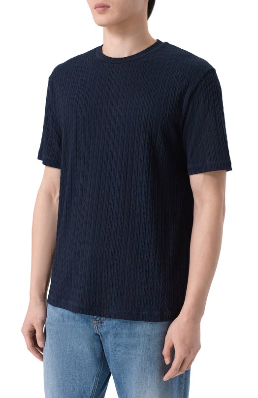 Футболка из вискозы и кашемира Giorgio Armani GM003152/AF24799 Синий  GM003152/AF24799 Фото 3