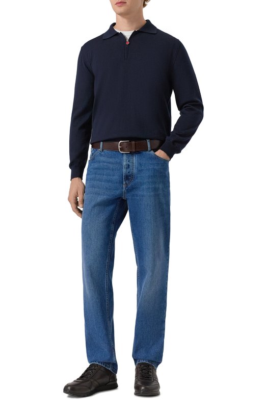 Кожаные кроссовки Kiton USSA114N0012601 Коричневый  USSA114N0012601 Фото 2