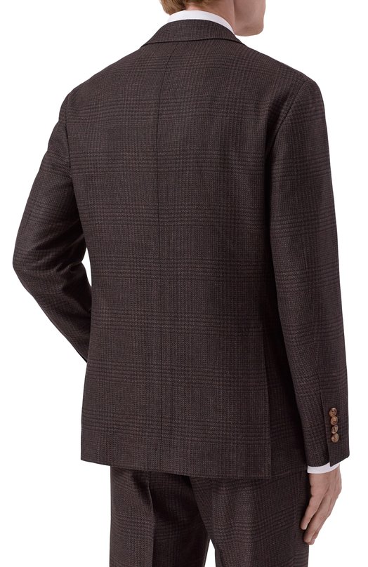 Шерстяной костюм Brunello Cucinelli MV412LDWH Коричневый  MV412LDWH Фото 3