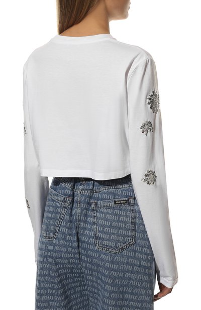 Хлопковый пуловер MIU MIU, арт. MJL807-10C3-F0009, фото 4