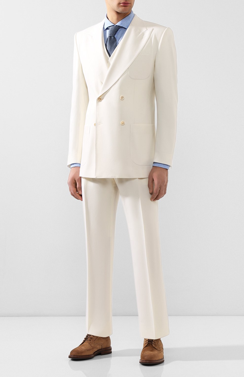 Шерстяной костюм-тройка DOLCE & GABBANA белого цвета по цене 385000 руб., арт. GKK7HT/FURGU, фото 1 Шерстяной костюм-тройка DOLCE & GABBANA, арт. GKK7HT/FURGU, фото 1