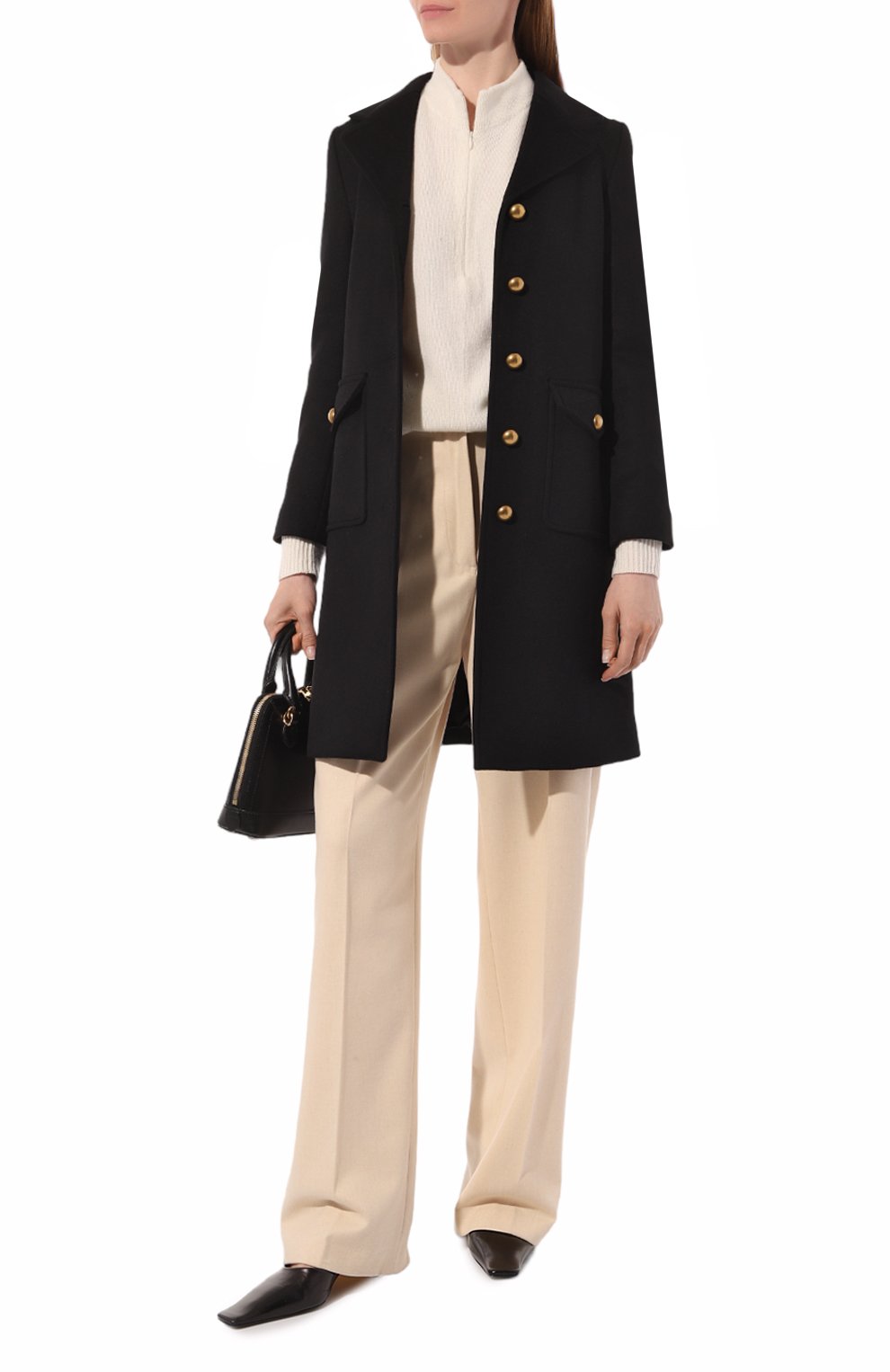 Шерстяное пальто GUCCI черного цвета по цене 285120 руб., арт. 494500 ZHW03, фото 2 Шерстяное пальто GUCCI, арт. 494500 ZHW03, фото 2