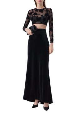 Женские текстильные туфли claudia 105 GIANVITO ROSSI черного цвета, арт. G22315.15RIC.LRMNENN | Фото 2 (Драгоценные камни: Проставлено; Подошва: Плоская; Материал сплава: Проставлено; Материал внутренний: Натуральная кожа; Каблук высота: Высокий; Материал внешний: Текстиль; Каблук тип: Шпилька)