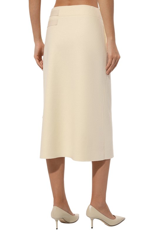 Шерстяная юбка Jil Sander J40MA0157/J20212 Кремовый  J40MA0157/J20212 Фото 4