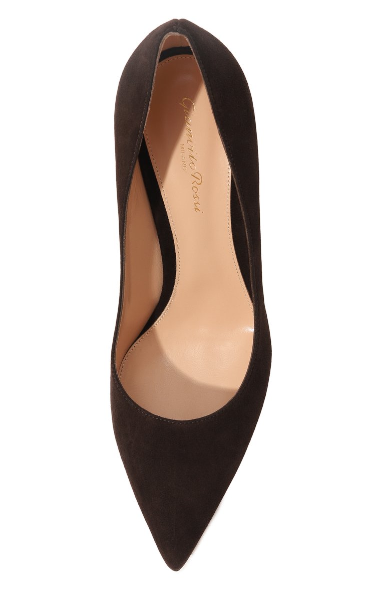 Женские замшевые туфли gianvito 85 GIANVITO ROSSI темно-коричневого цвета, арт. G24580.85RIC.CAMM0KA | Фото 6 (Статус проверки: Проверено, Проверена категория; Подошва: Плоская; Материал внешний: Замша, Натуральная кожа; Каблук высота: Высокий; Каблук тип: Шпилька; Материал внутренний: Натуральная кожа)