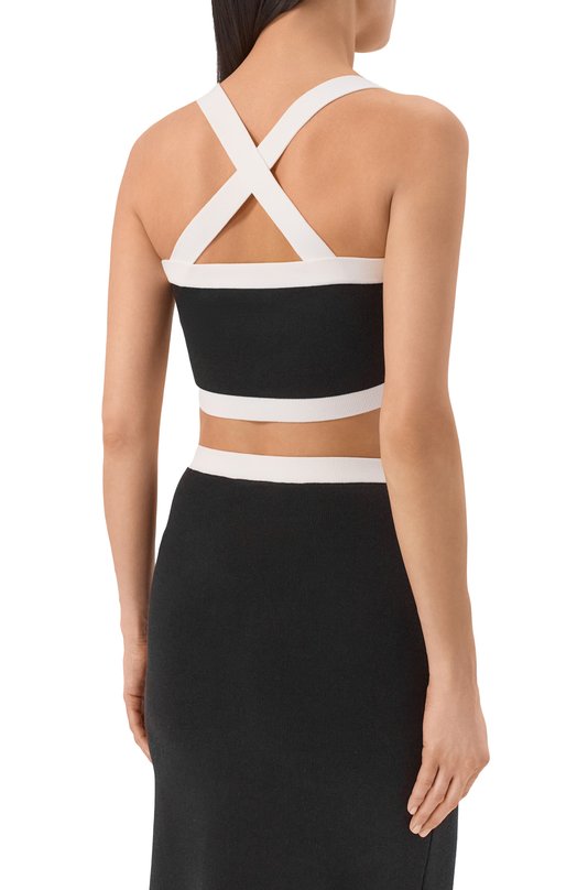 Топ из хлопка и вискозы Nina Ricci 26PMPU004/ML0596 Чёрный  26PMPU004/ML0596 Фото 4