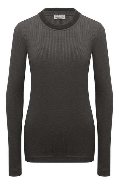 Женская хлопковый лонгслив BRUNELLO CUCINELLI, арт. MP902HR320