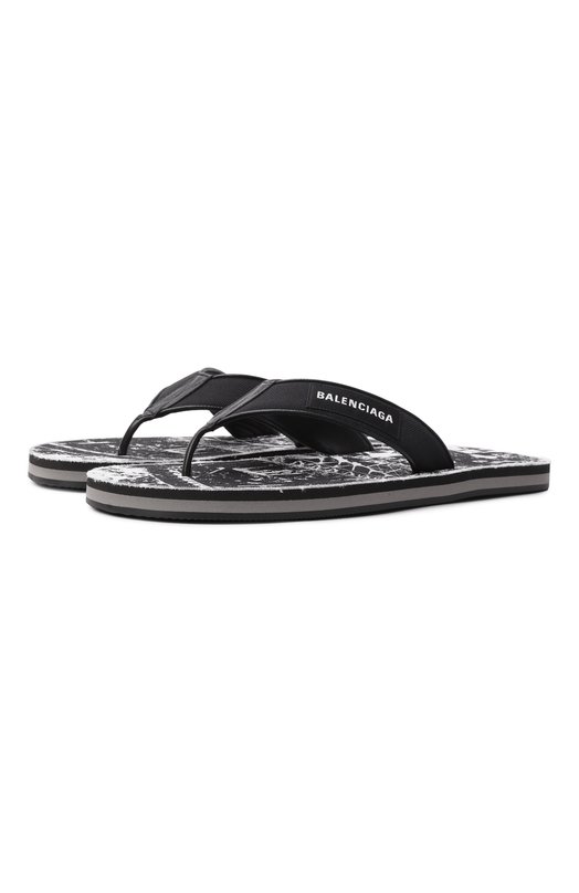 Текстильные шлепанцы Sunset Balenciaga 841422/W14S2 Чёрный 841422/W14S2