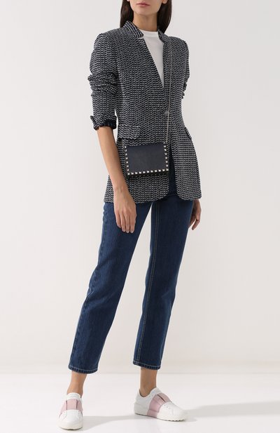 Кожаные кеды open с контрастной отделкой VALENTINO, арт. QW1S0A41/BVC, фото 2