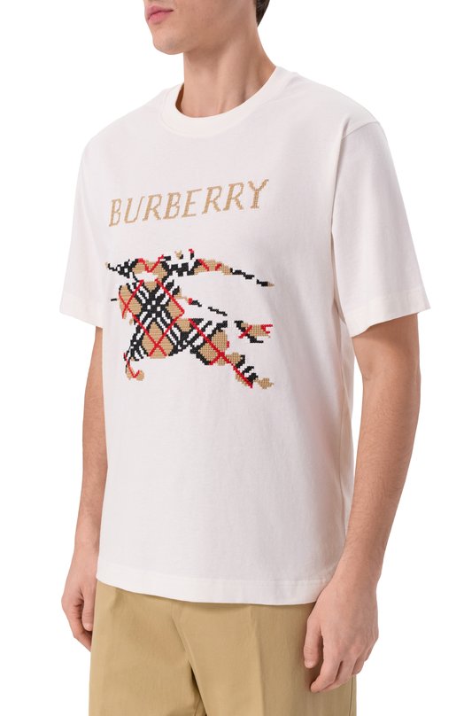 Хлопковая футболка Burberry 8110116 Белый  8110116 Фото 3