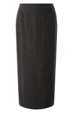 Женская юбка из шерсти и кашемира THE KOOPLES серого цвета, арт. FJUP29054K | Фото 1 (Длина Ж (юбки, платья, шорты): Миди; Драгоценные камни: Проставлено; Материал сплава: Проставлено; Материал внешний: Шерсть; Женское Кросс-КТ: Юбка-карандаш; Стили: Классический)