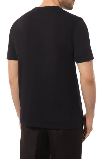 Хлопковая футболка C.P. COMPANY темно-синего цвета по цене 10400 руб., арт. 14CMTS046A-005100W, фото 4 Хлопковая футболка C.P. COMPANY, арт. 14CMTS046A-005100W, фото 4