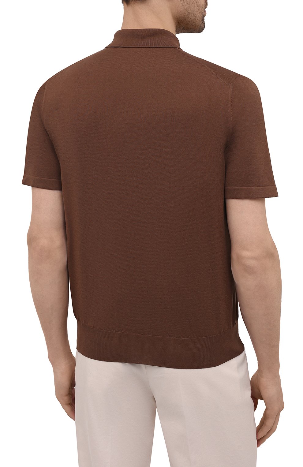 Хлопковое поло FIORONI коричневого цвета по цене 44400 руб., арт. MK22220C4, фото 4 Хлопковое поло FIORONI, арт. MK22220C4, фото 4