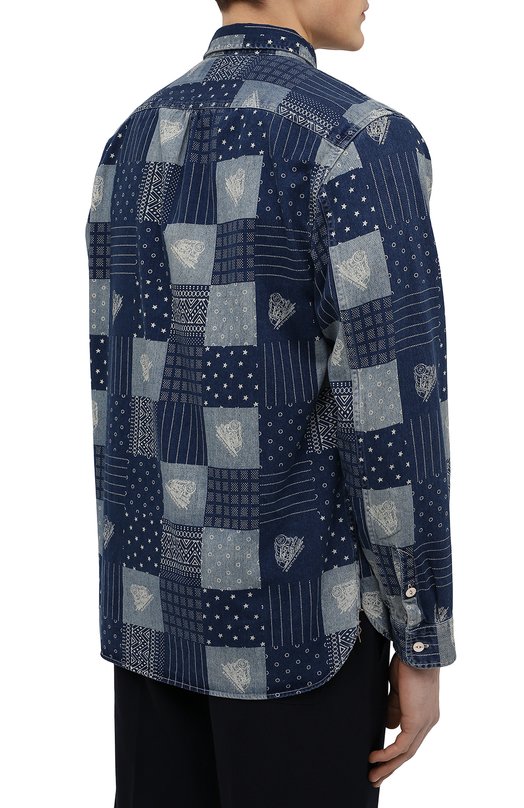 Джинсовая рубашка RRL Синий, фото 4