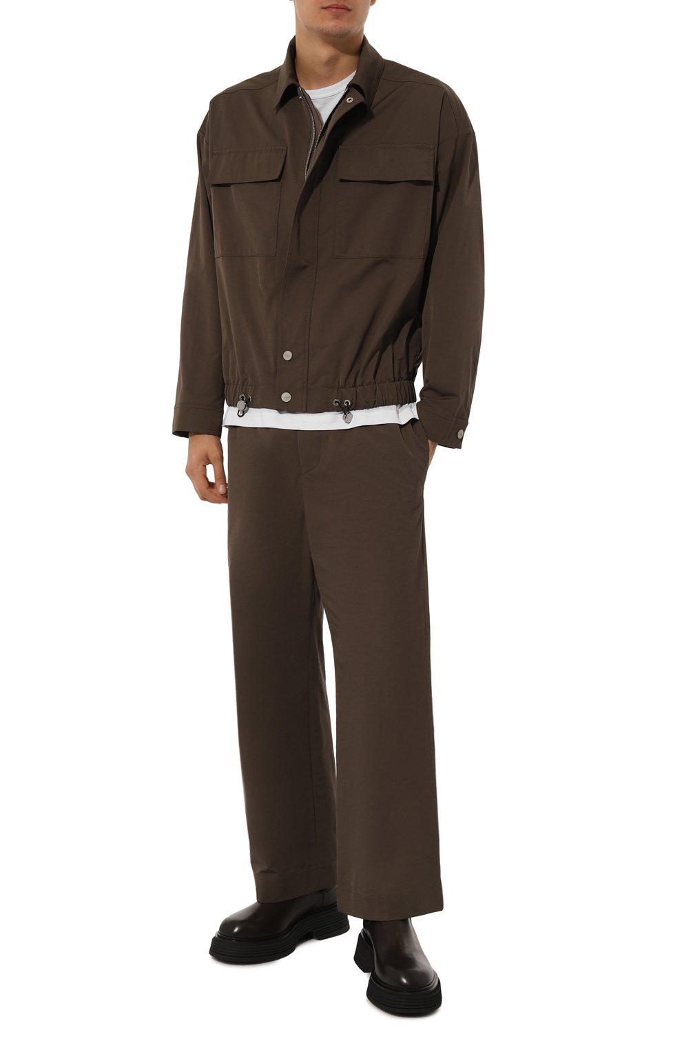 Куртка-рубашка NANUSHKA темно-коричневого цвета по цене 95500 руб., арт. NM24PFJK00797, фото 2 Куртка-рубашка NANUSHKA, арт. NM24PFJK00797, фото 2