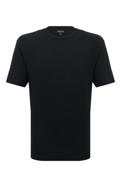 Мужская футболка из вискозы и кашемира GIORGIO ARMANI темно-синего цвета, арт. 3DSM71/SJGUZ | Фото 1 (Драгоценные камни: Проставлено; Материал внешний: Вискоза; Материал сплава: Проставлено; Длина (для топов): Стандартные; Рукава: Короткие; Стили: Кэжуэл; Принт: Без принта; Мужское Кросс-КТ: Футболка-одежда; Кросс-КТ: Джерси)