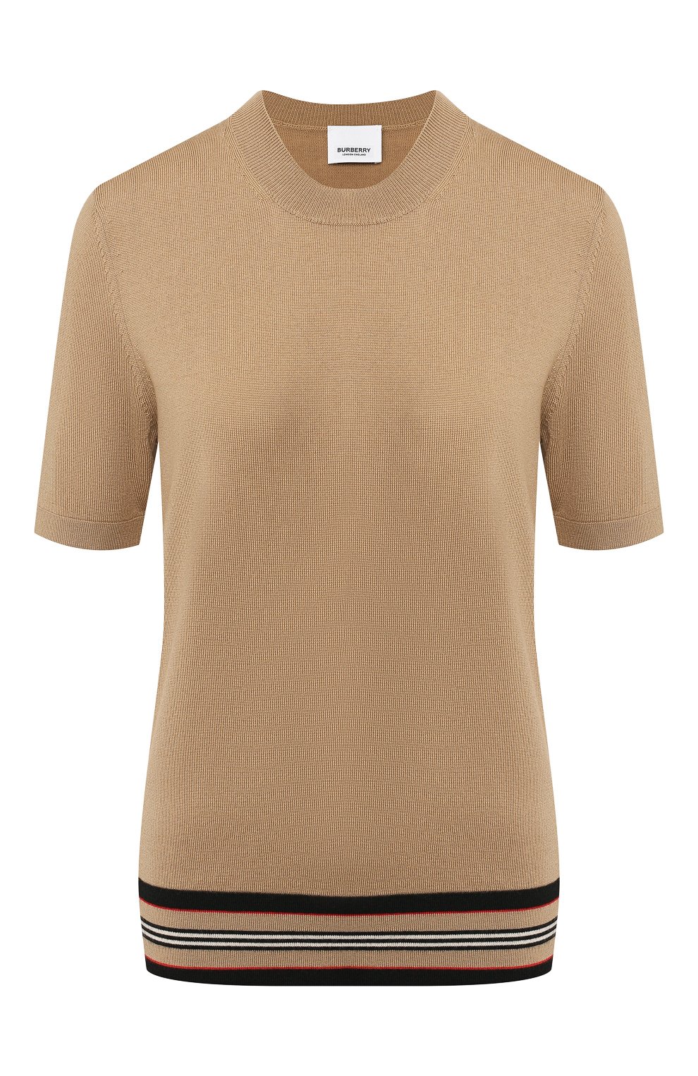 Шерстяной топ BURBERRY бежевого цвета по цене 58100 руб., арт. 8010592, фото 1 Шерстяной топ BURBERRY, арт. 8010592, фото 1