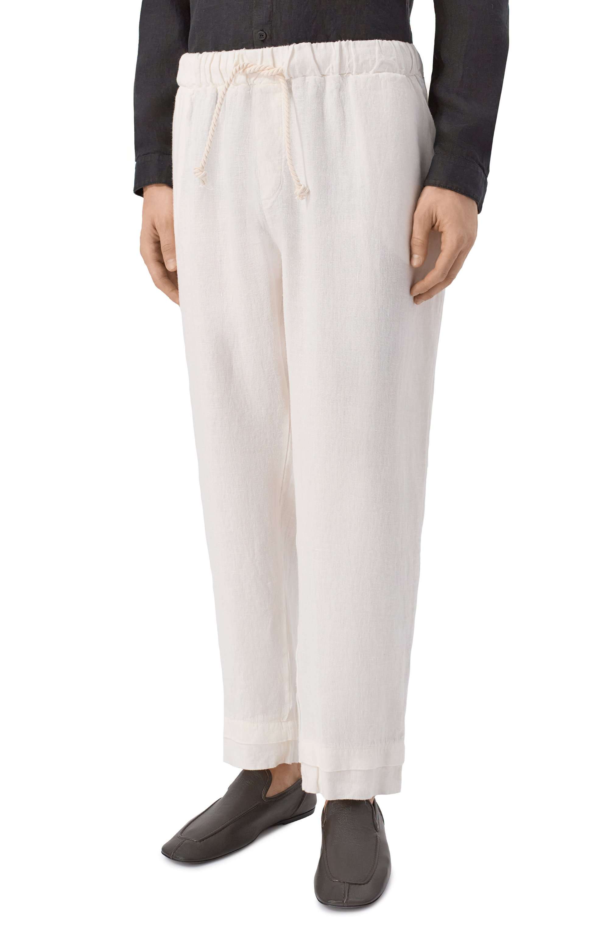 Льняные брюки NEVER ENOUGH кремового цвета по цене 30700 руб., арт. 2B5M090-492/MPA076, фото 3 Льняные брюки NEVER ENOUGH, арт. 2B5M090-492/MPA076, фото 3