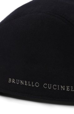 Мужская шерстяная кепка BRUNELLO CUCINELLI темно-синего цвета, арт. M038P9961 | Фото 4 (Материал: Шерсть, Текстиль; Нос: Не проставлено; Материал сплава: Проставлено)