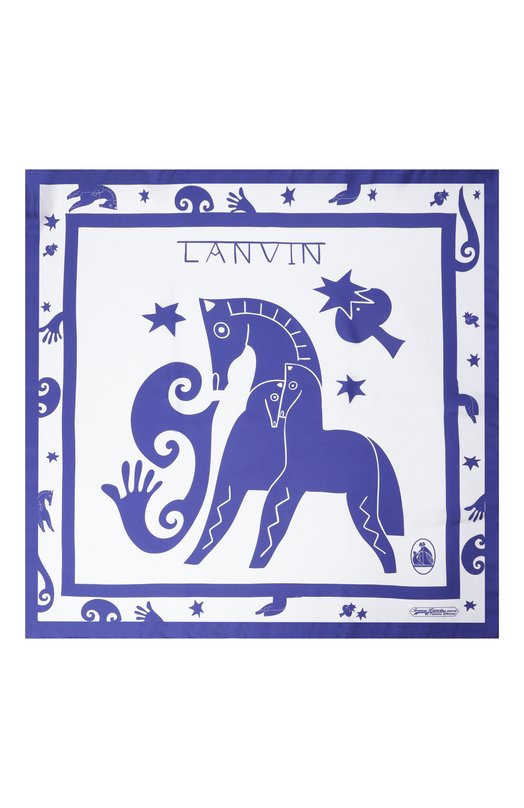 Шелковый платок Lanvin AW-SARF01-1SLN-P26 Белый  AW-SARF01-1SLN-P26 Фото 4