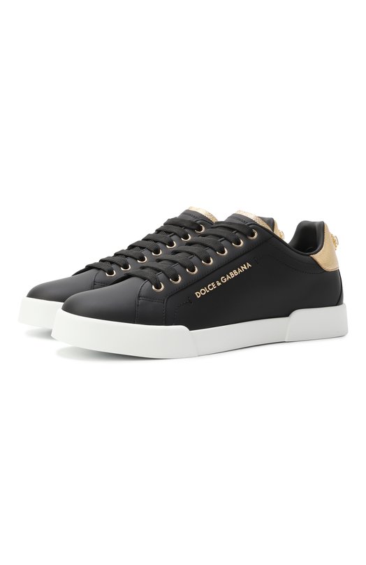 Кожаные кеды Portofino Dolce & Gabbana CK2329/AN298 Чёрный CK2329/AN298