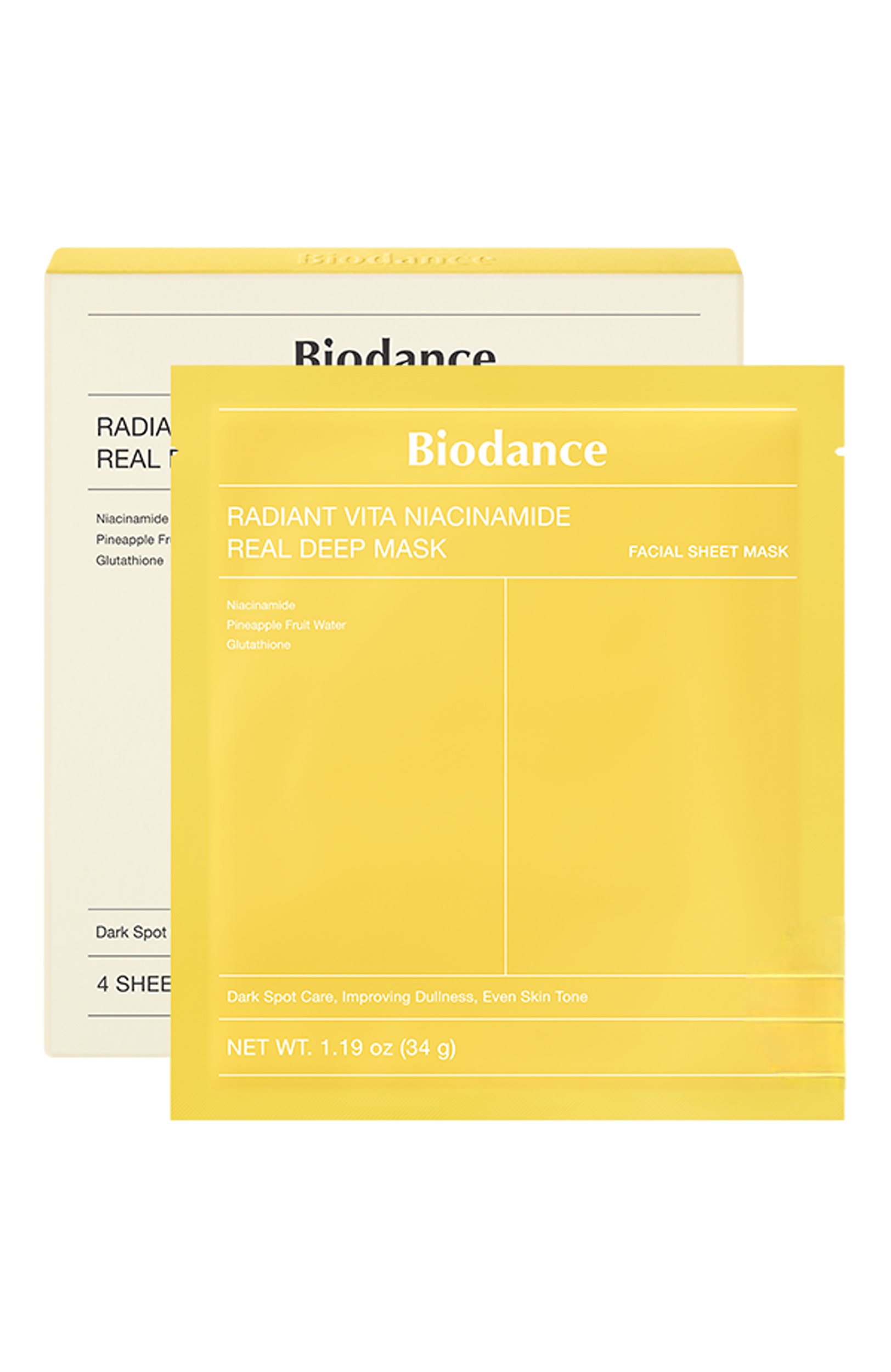 Гидрогелевая маска для лица с ниацинамидом для сияния кожи (4x34g) BIODANCE бесцветного цвета по цене 3100 руб., арт. 8809937361466, фото 2 Гидрогелевая маска для лица с ниацинамидом для сияния кожи (4x34g) BIODANCE, арт. 8809937361466, фото 2