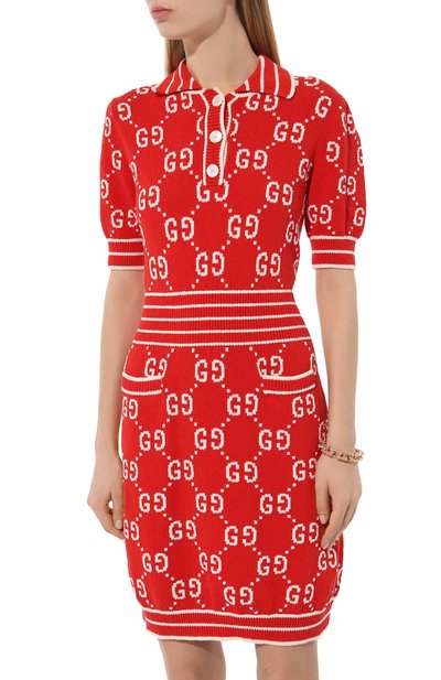 Хлопковое платье GUCCI, арт. 753920/XKCAN, фото 3