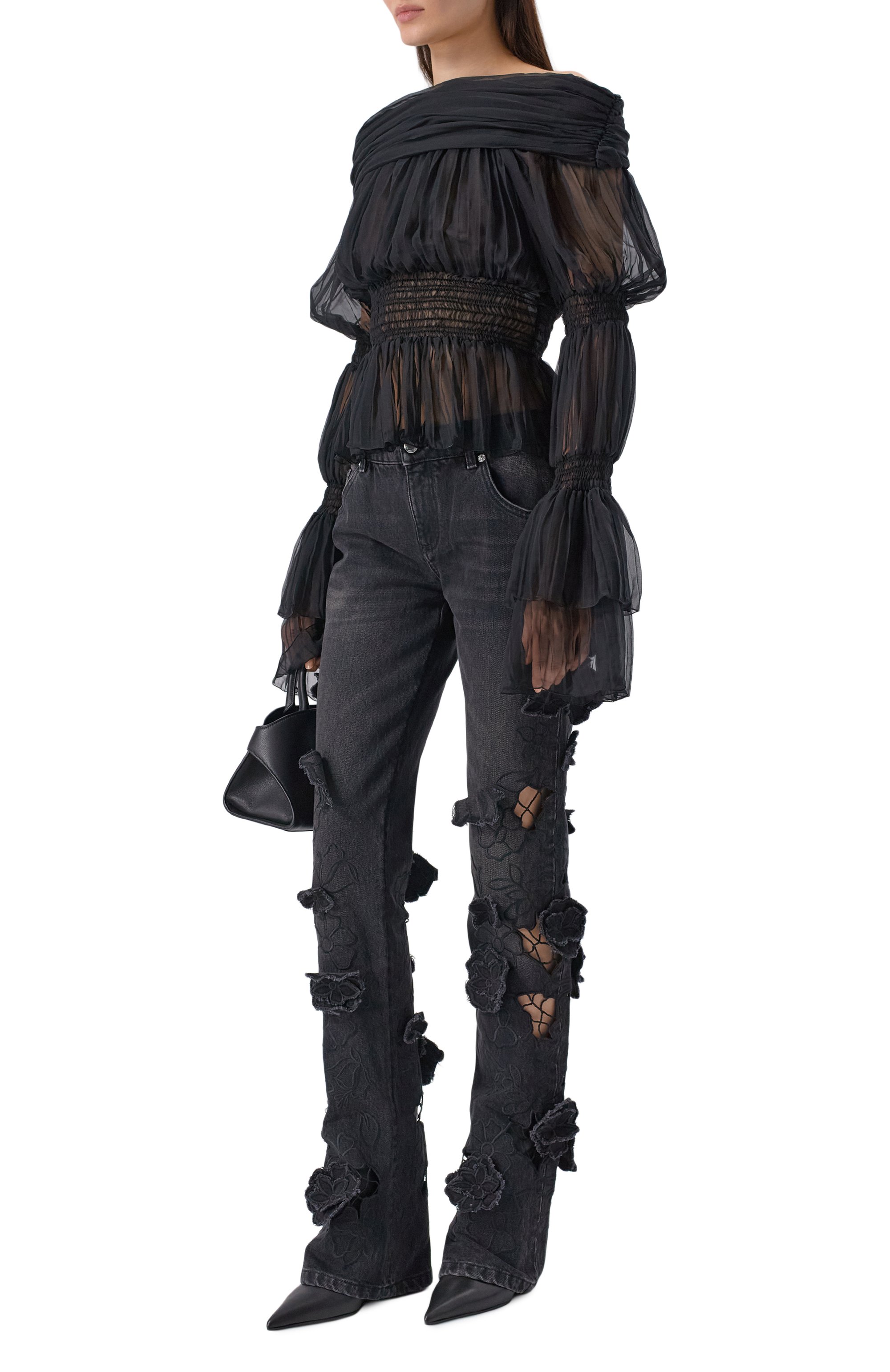 Джинсы BLUMARINE черного цвета по цене 199500 руб., арт. 4J113A, фото 2 Джинсы BLUMARINE, арт. 4J113A, фото 2