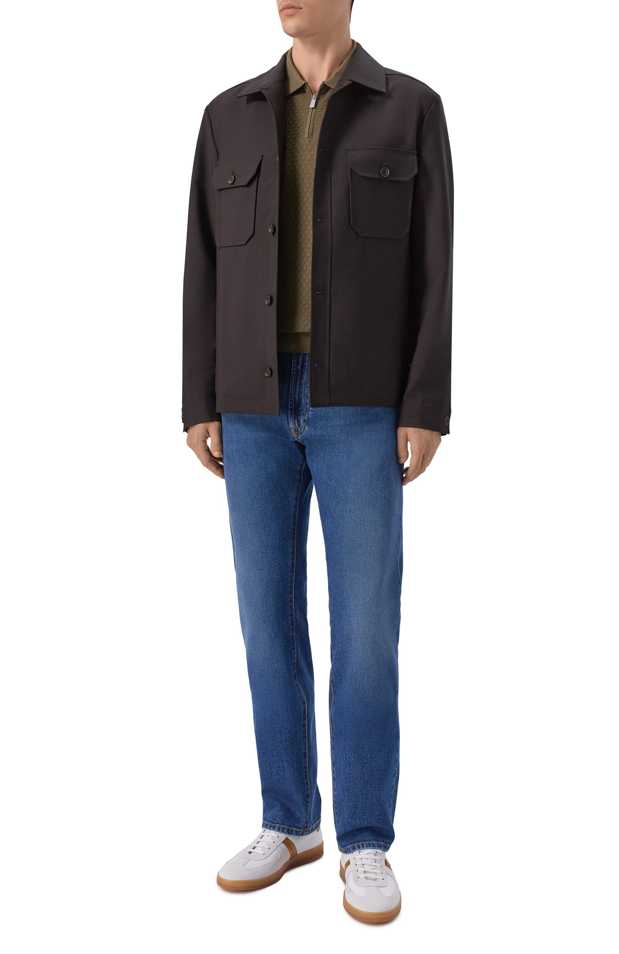 Хлопковое поло FEDELI, арт. MU0D5853/GIZA LIGHT DUSTY, фото 2